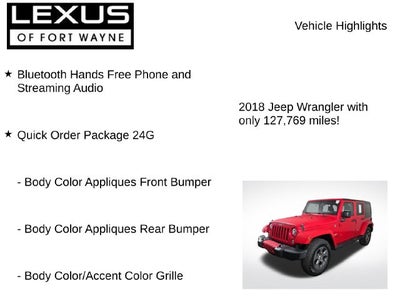 2018 Jeep Wrangler JK Unlimited Sahara