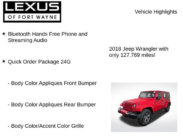 2018 Jeep Wrangler JK Unlimited Sahara