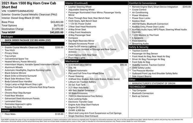 2021 RAM 1500 Big Horn/Lone Star