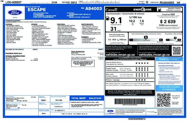 2024 Ford Escape Platinum