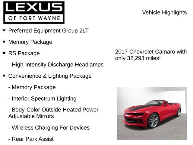 2017 Chevrolet Camaro 2LT 2LT