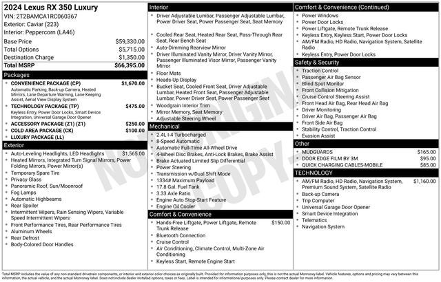 2024 Lexus RX 350 Luxury