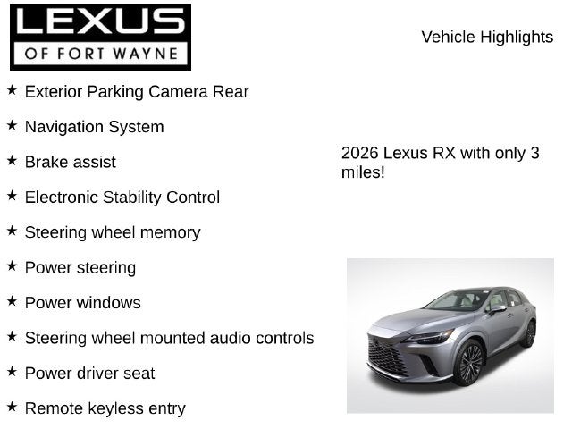 2026 Lexus RX PREMIUM PLUS