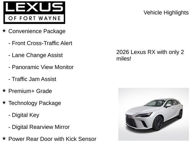 2026 Lexus RX PREMIUM PLUS