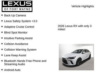 2026 Lexus RX LUXURY