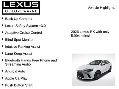 2026 Lexus RX PREMIUM PLUS