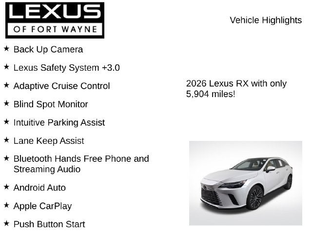 2026 Lexus RX PREMIUM PLUS