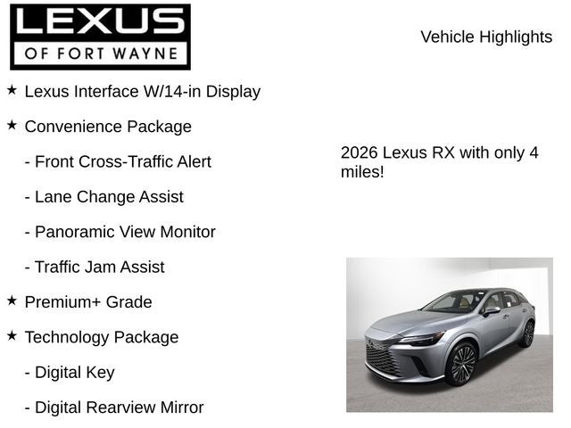 2026 Lexus RX PREMIUM PLUS