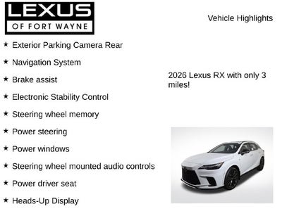 2026 Lexus RX F SPORT HANDLING AWD