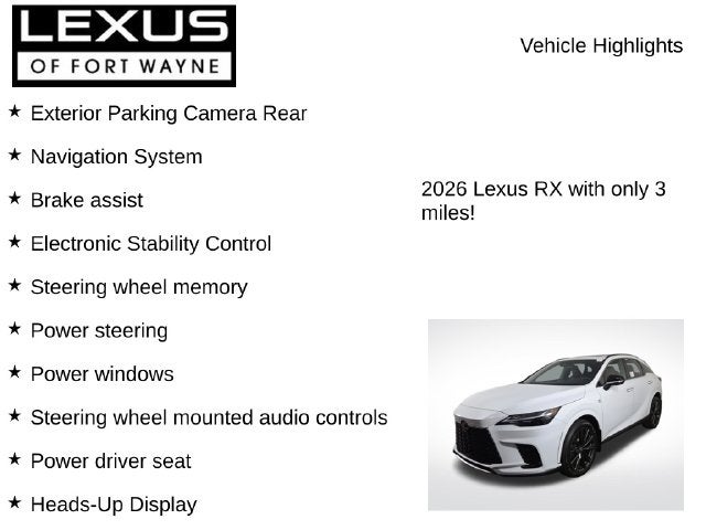 2026 Lexus RX F SPORT HANDLING AWD