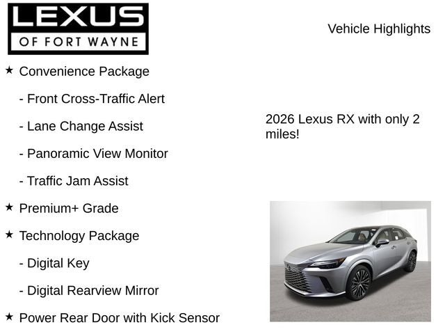 2026 Lexus RX PREMIUM PLUS