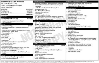 2026 Lexus RX 350 Premium