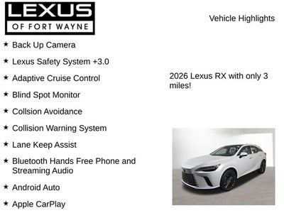 2026 Lexus RX LUXURY