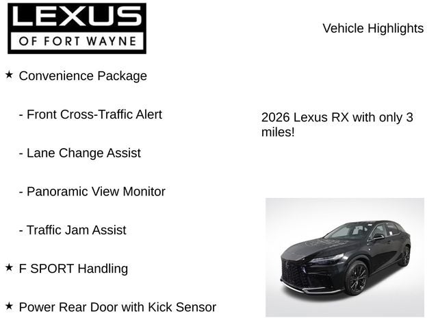 2026 Lexus RX F SPORT HANDLING AWD