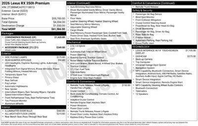 2026 Lexus RX PREMIUM