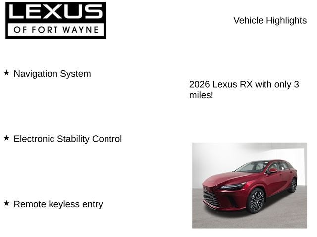 2026 Lexus RX PREMIUM PLUS