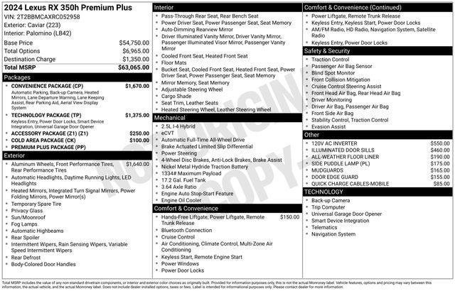 2024 Lexus RX 350h Premium Plus