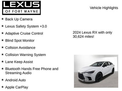 2024 Lexus RX F SPORT PERFORMANCE AWD