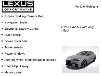 2026 Lexus RX F SPORT PERFORMANCE AWD