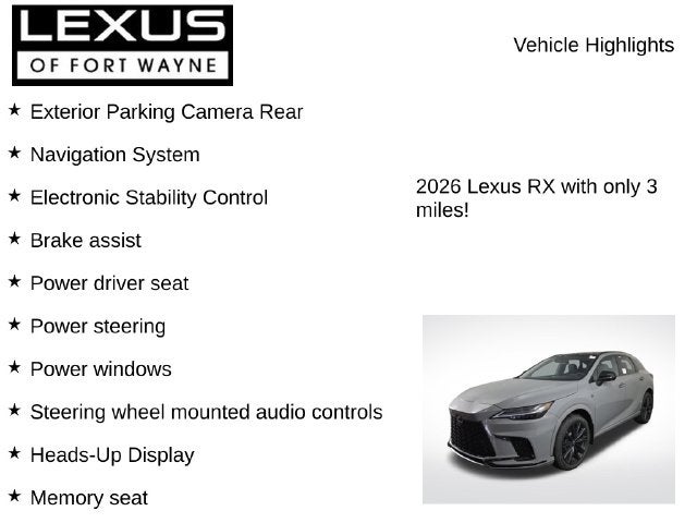 2026 Lexus RX F SPORT PERFORMANCE AWD