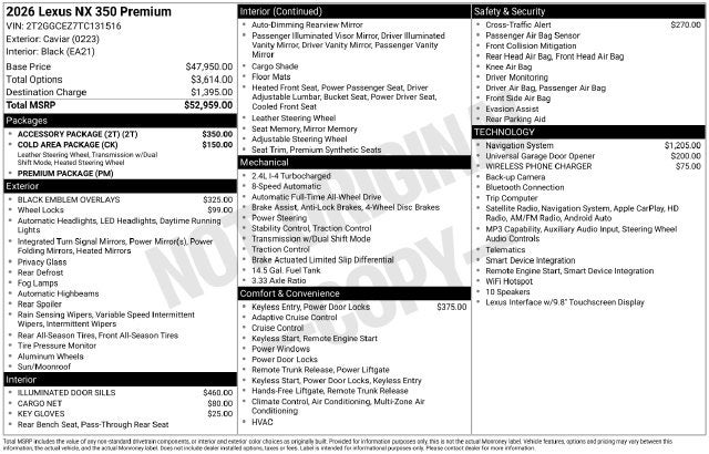 2026 Lexus NX PREMIUM