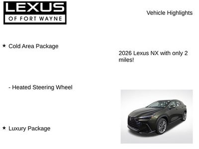 2026 Lexus NX 350 Luxury