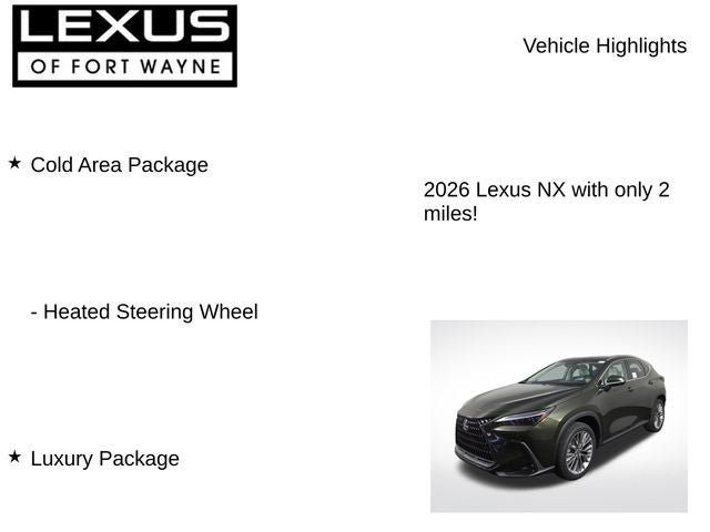 2026 Lexus NX 350 Luxury