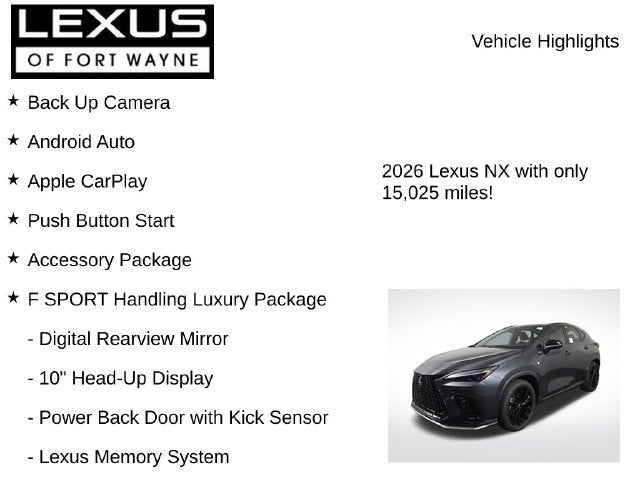 2026 Lexus NX F SPORT HANDLING AWD