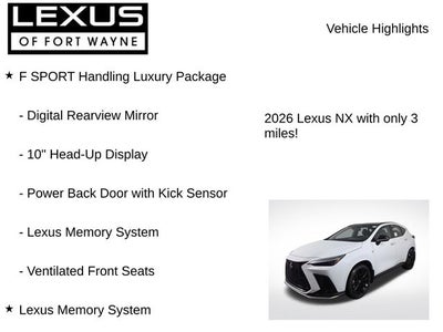 2026 Lexus NX F SPORT HANDLING AWD