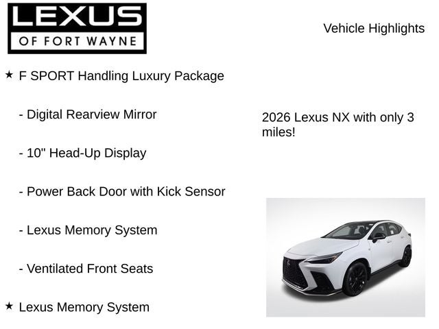 2026 Lexus NX F SPORT HANDLING AWD