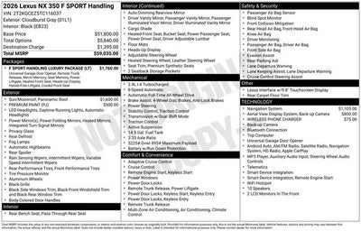 2026 Lexus NX 350 F SPORT Handling