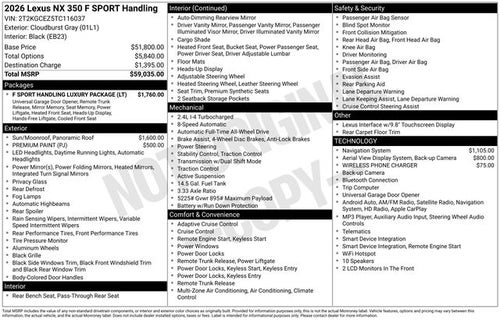 2026 Lexus NX 350 F SPORT Handling