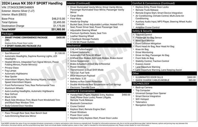 2024 Lexus NX 350 F SPORT Handling