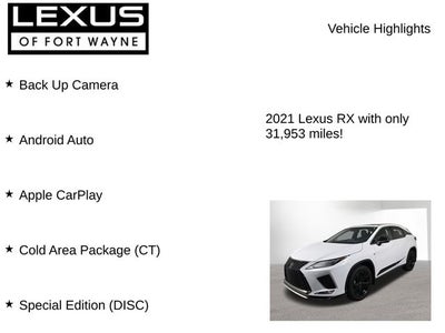 2021 Lexus RX 350 F Sport