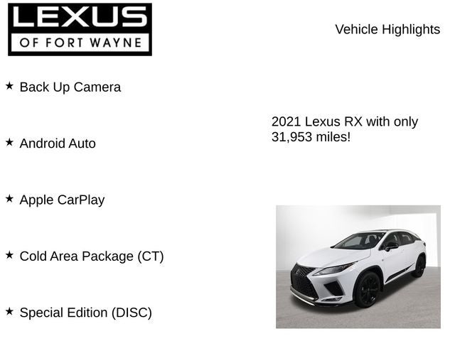 2021 Lexus RX 350 F Sport