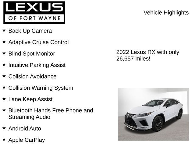 2022 Lexus RX F SPORT AWD