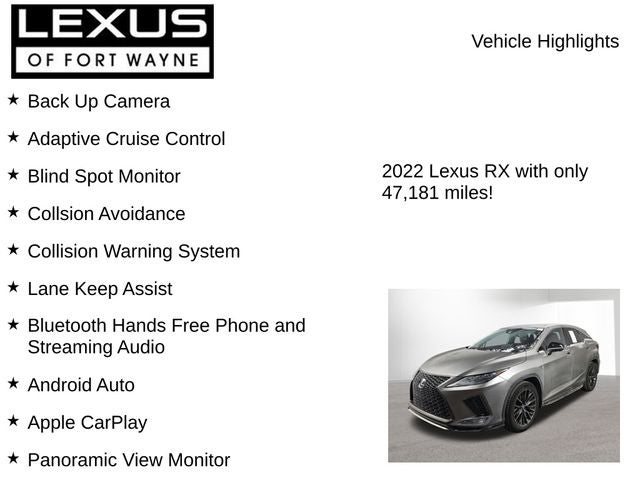 2022 Lexus RX F SPORT PERFORMANCE AWD