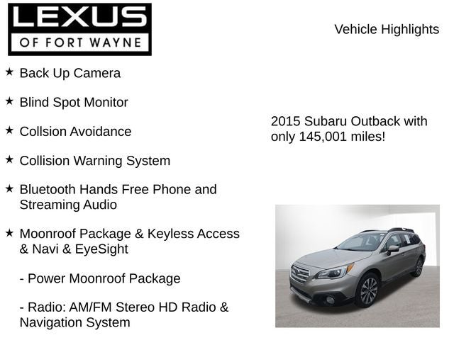 2015 Subaru Outback 2.5i Limited