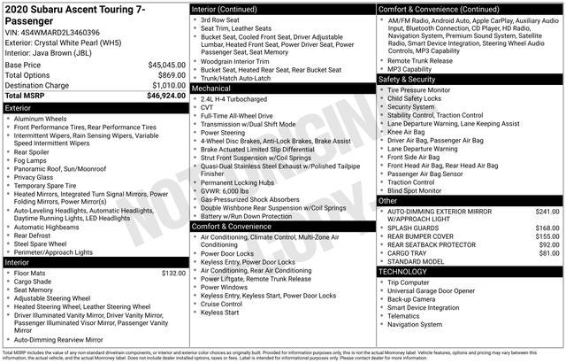 2020 Subaru Ascent Touring