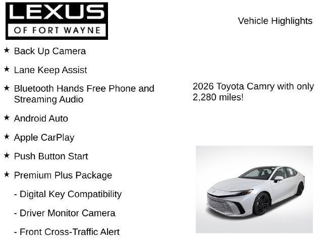 2026 Toyota Camry XSE