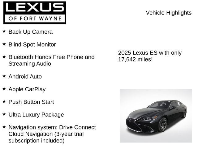 2025 Lexus ES ULTRA LUXURY