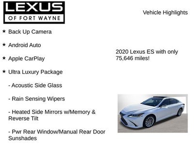 2020 Lexus ES 350 Ultra Luxury
