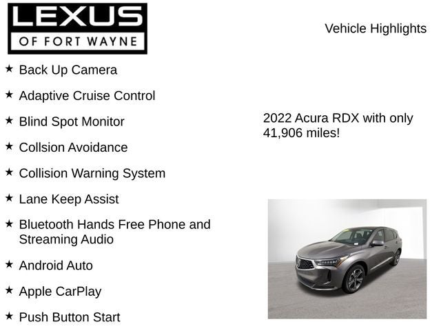 2022 Acura RDX Advance Package SH-AWD
