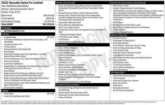 2022 Hyundai Santa Fe Limited
