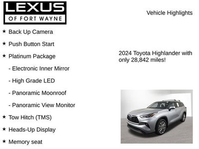 2024 Toyota Highlander Hybrid Platinum