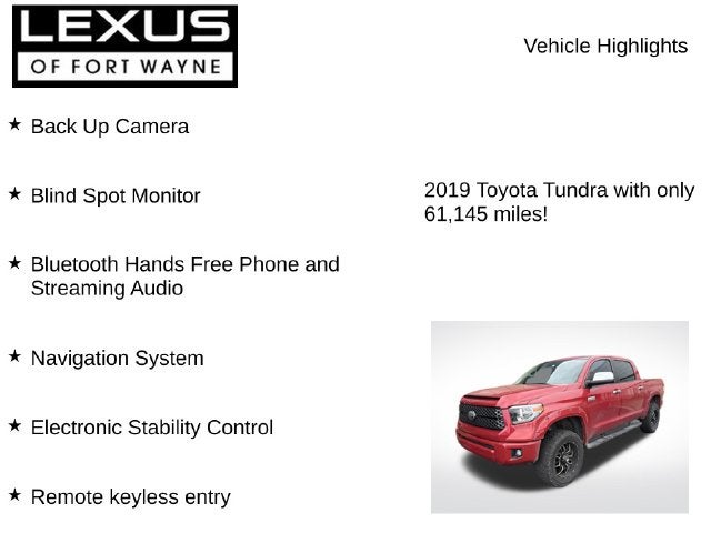 2019 Toyota Tundra Platinum 5.7L V8