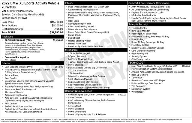 2022 BMW X3 xDrive30i