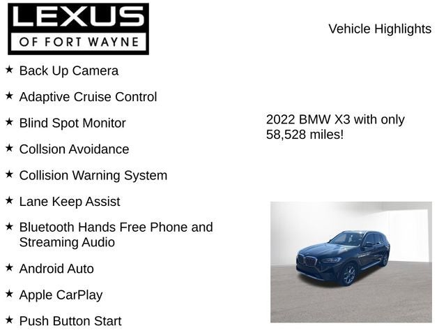2022 BMW X3 xDrive30i