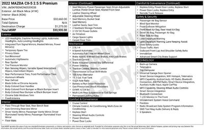 2022 Mazda Mazda CX-5 2.5 S Premium Package