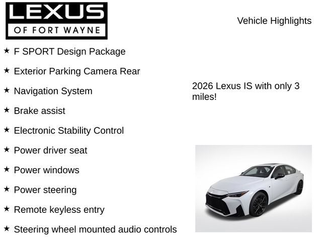 2026 Lexus IS F SPORT DESIGN AWD